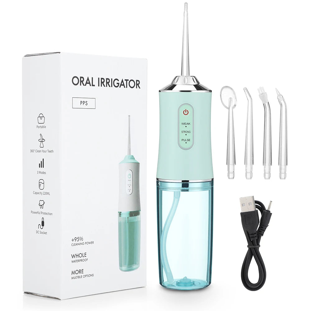 LISM Oral Irrigator tooth scaler 5-speed adjustment Water Flosser Portable Dental Water Jet 350ML IPX6 Waterproof Teeth Cleaner