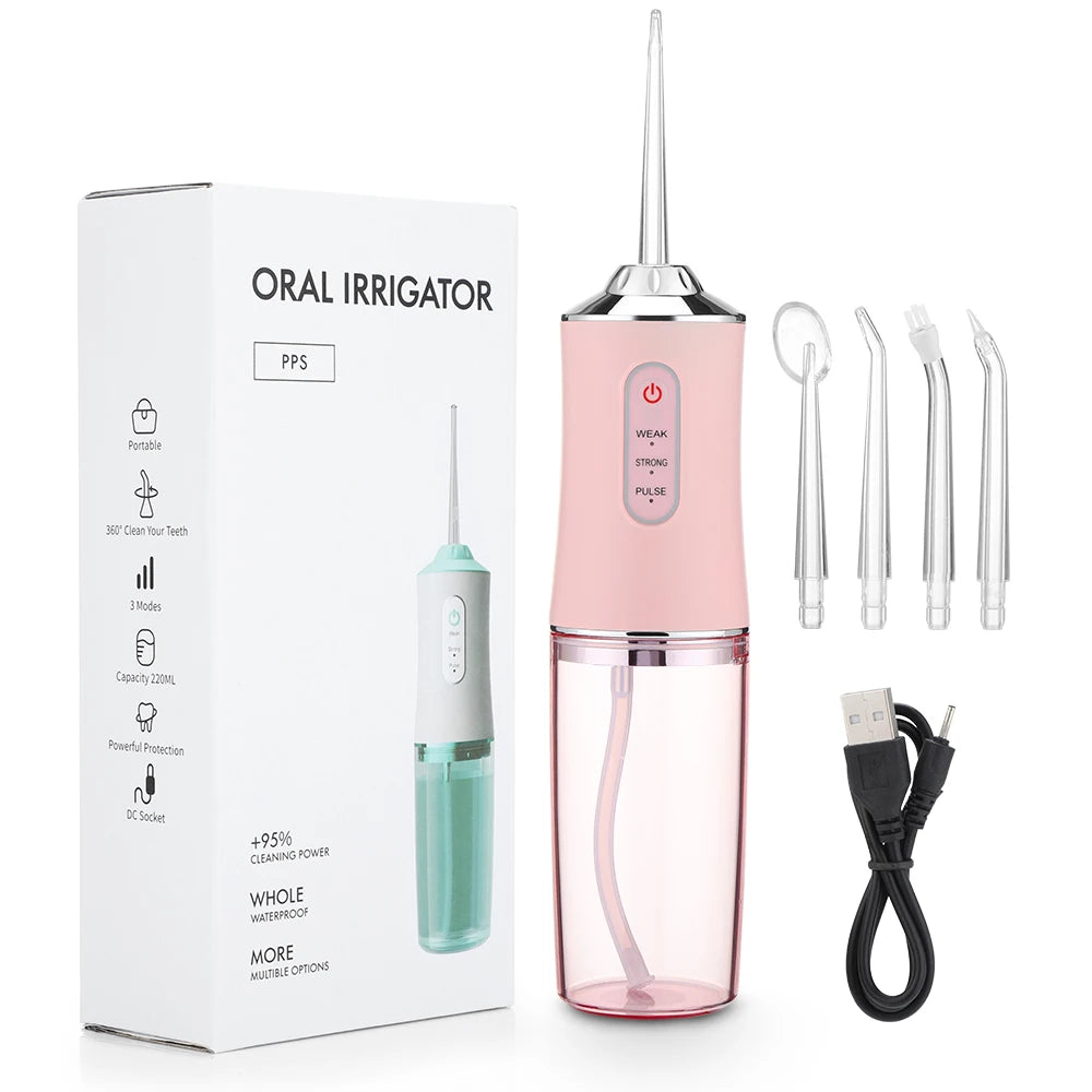 LISM Oral Irrigator tooth scaler 5-speed adjustment Water Flosser Portable Dental Water Jet 350ML IPX6 Waterproof Teeth Cleaner