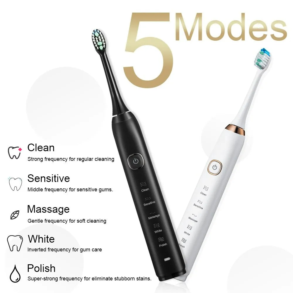 Sonic Electric Toothbrush  8 Brush Heads Smart Ultrasonic Dental Teeth Whitening Rechargeable Adult Tooth Brush